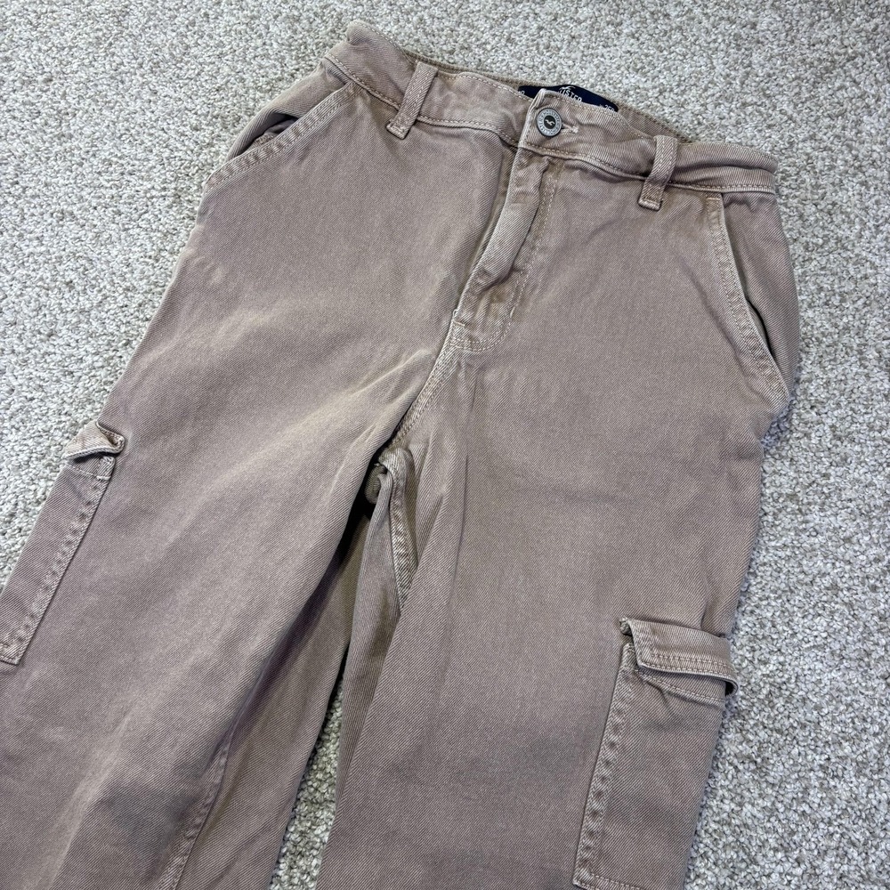 Hollister Ultra High-Rise Dad Jeans Womens 25R Brown Cargo‎ Straight Denim